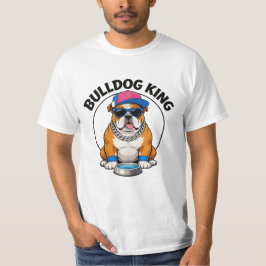 Bulldog King Cool Sunglasses Design T Shirt