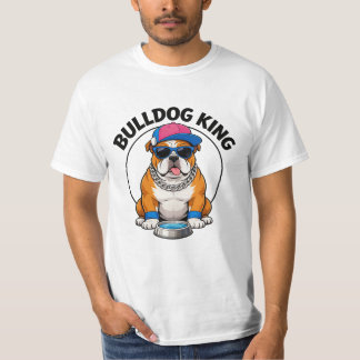 Bulldog King Cool Sunglasses Design T Shirt