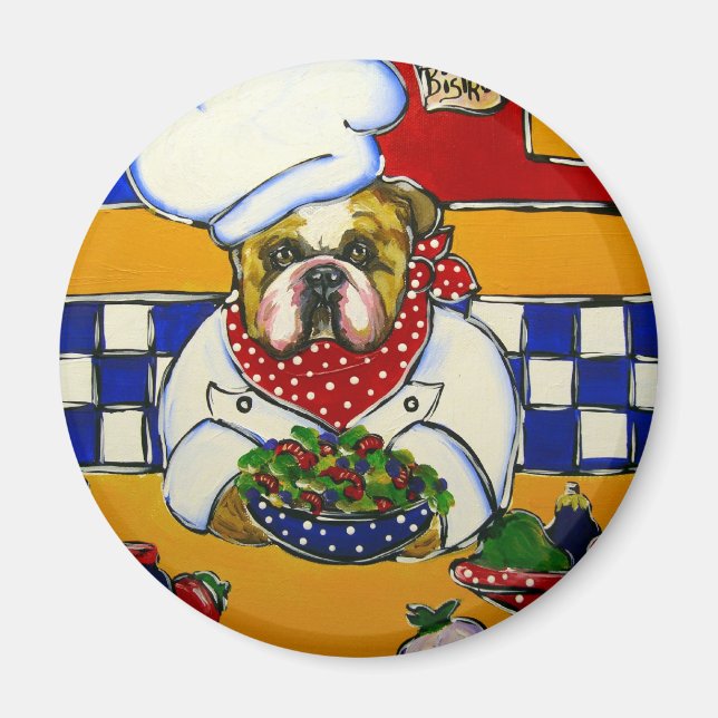Bulldog-kock Magnet (Framsidan)