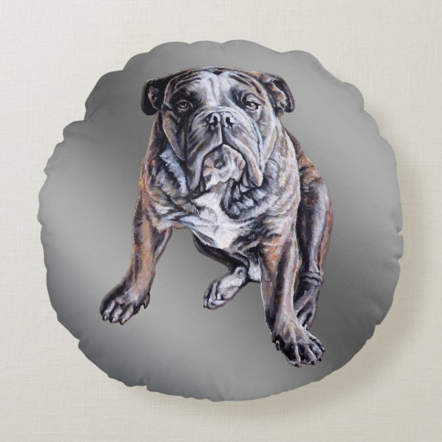 Bulldog Kudde Brindle Bull Doggpresenter (Framsidan)