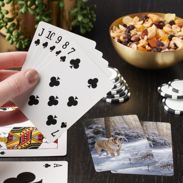 Bulldog Låt det snöa jul Brushed Casinokort (På plats)
