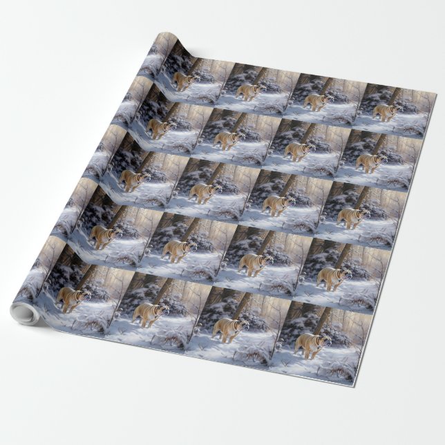 Bulldog Let It Snow Jul Borstad Presentpapper (Utrullad)