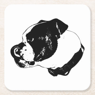 Bulldog Lick Stone Coaster Underlägg Papper Kvadrat