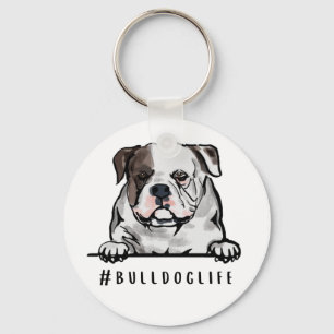 Bulldog Life English Bulldog Illustration Underlä Nyckelring