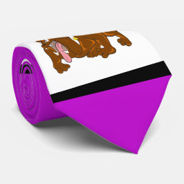 Bulldog Lila White Necktie Slips