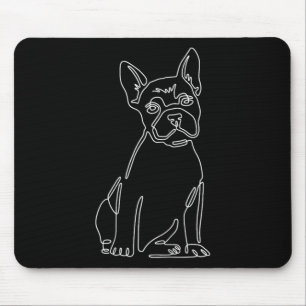Bulldog Line Art Cute Roligt Mamma Musmatta