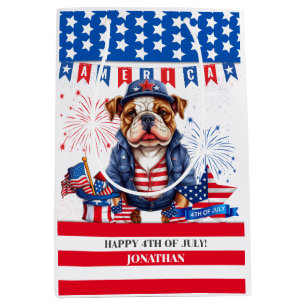 Bulldog Lycklig 4:e juli Amerika Independence day
