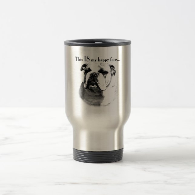 Bulldog Lycklig Ansikte Resemugg (Center)