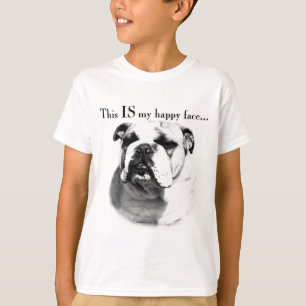 Bulldog Lycklig Ansikte Tee