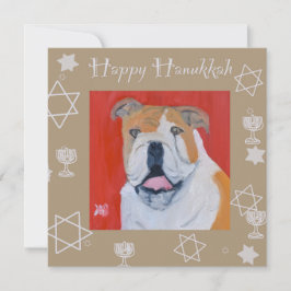 Bulldog Lycklig Hanukkah Kort
