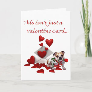 Bulldog Maddie Ro och Hearts Valentine Helgkort
