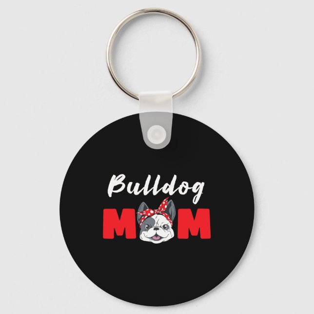 Bulldog Mamma - Bulldog Nyckelring (Framsida)