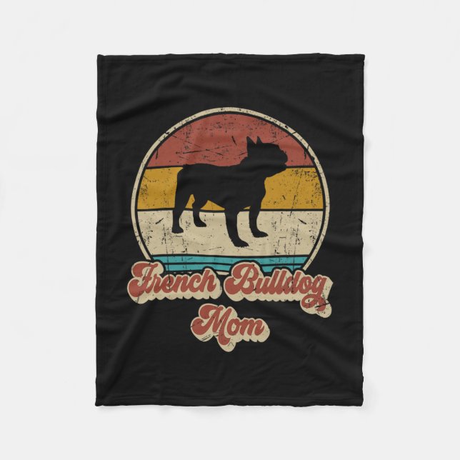Bulldog Mamma Hund älskare Gift for Women Frenchie Fleecefilt (Framsidan)