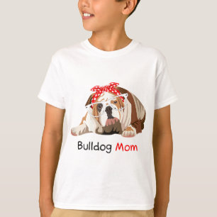 Bulldog Mamma Hund Bandana Djurälskare Gift Womens T Shirt