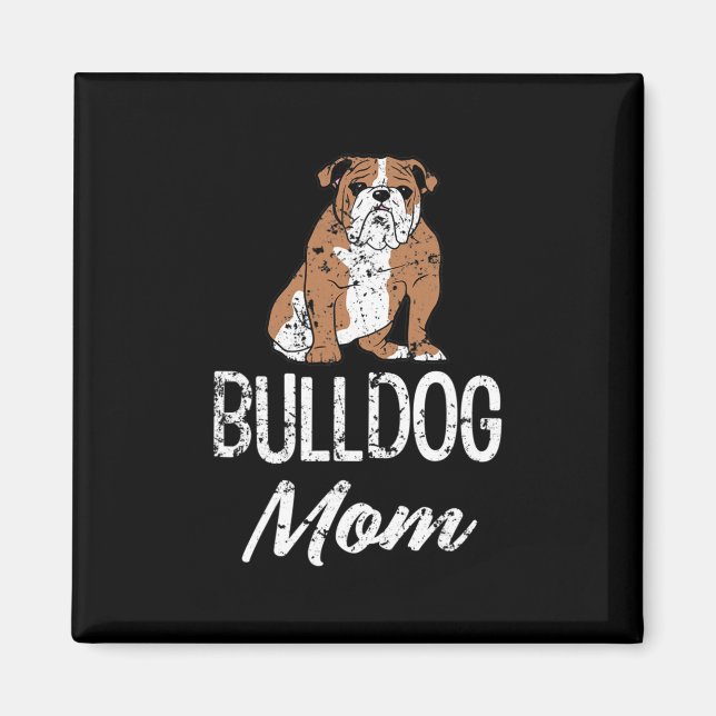 Bulldog Mamma Roligt Sägande Kvinnor  Magnet (Framsidan)