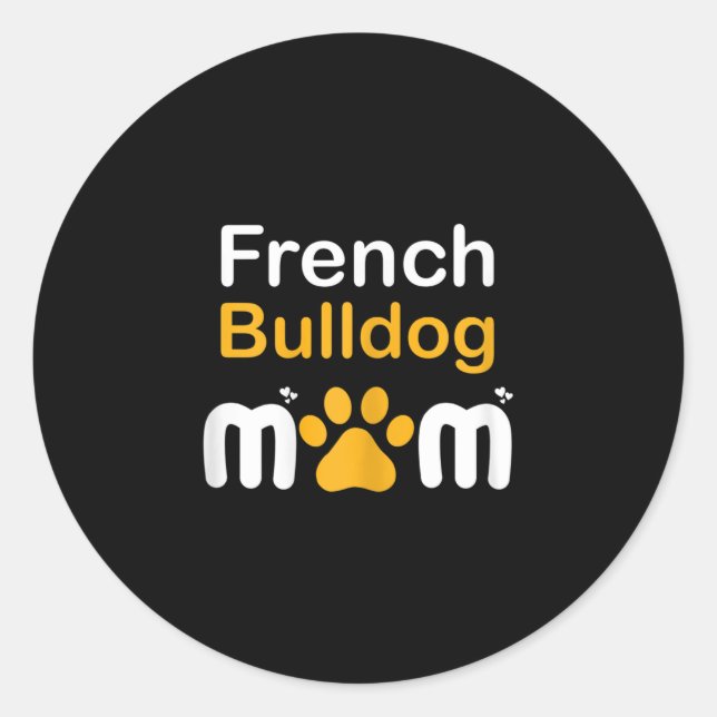 Bulldog Mamma Runt Klistermärke (Framsida)