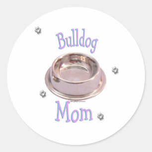 Bulldog Mamma - Sticker Runt Klistermärke