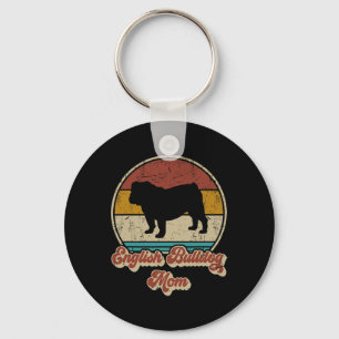 Bulldog Mamma Women Hund älskare Gift Bulldog Vint Nyckelring