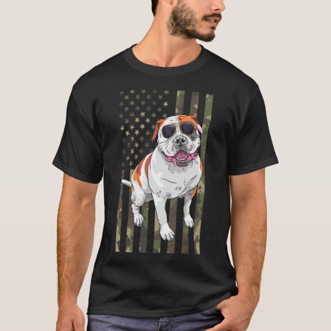 Bulldog Manar Women American Bulldog Pappa Mamma C T Shirt (Framsida)