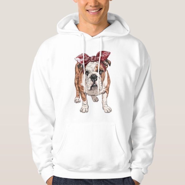 Bulldog Mascot - Logotyp utan brand och fruktlös f Hoodie (Framsida)