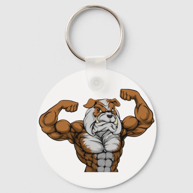 Bulldog Mascot Nyckelring (Framsida)