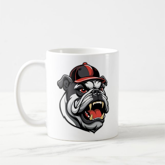 BULLDOG MED BASEBALLKÅPA KAFFEMUGG (Vänster)
