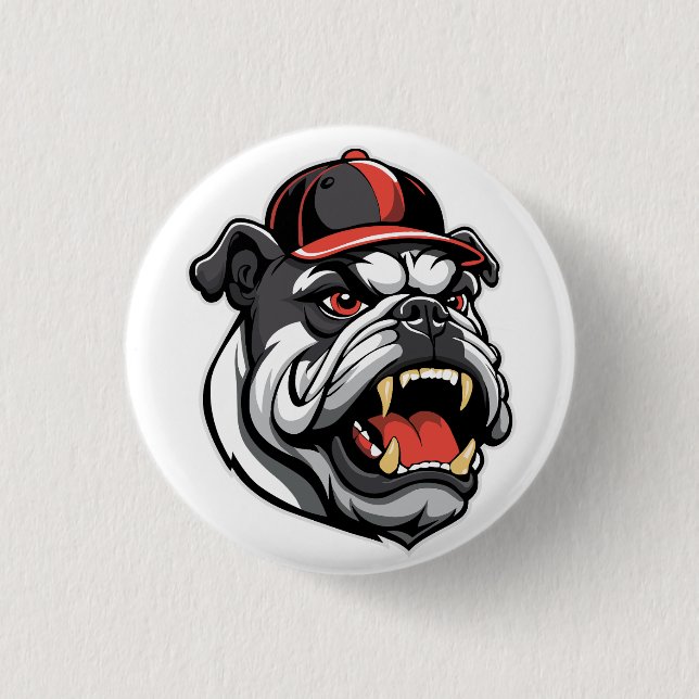 BULLDOG MED BASEBALLKÅPA KNAPP (Framsida)