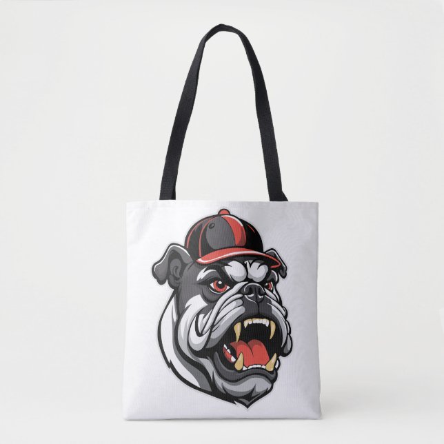 BULLDOG MED BASEBALLKÅPA TYGKASSE (Framsida)