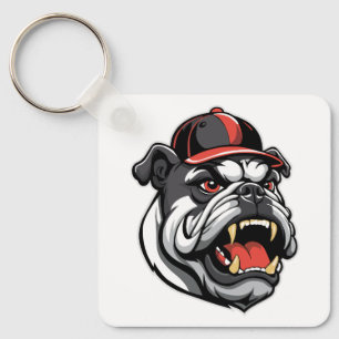 BULLDOG MED BASEBALLKASKETT NYCKELRING