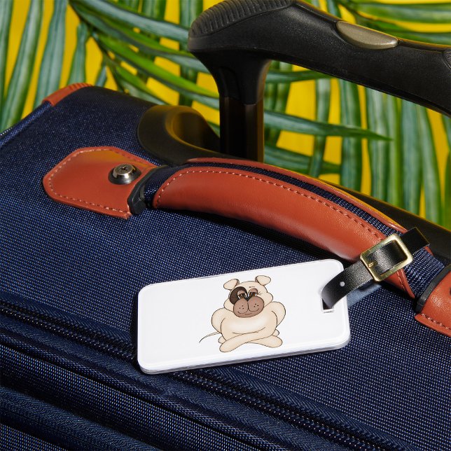 Bulldog med Big Ögon Bagagebricka (Skapare uppladdad)