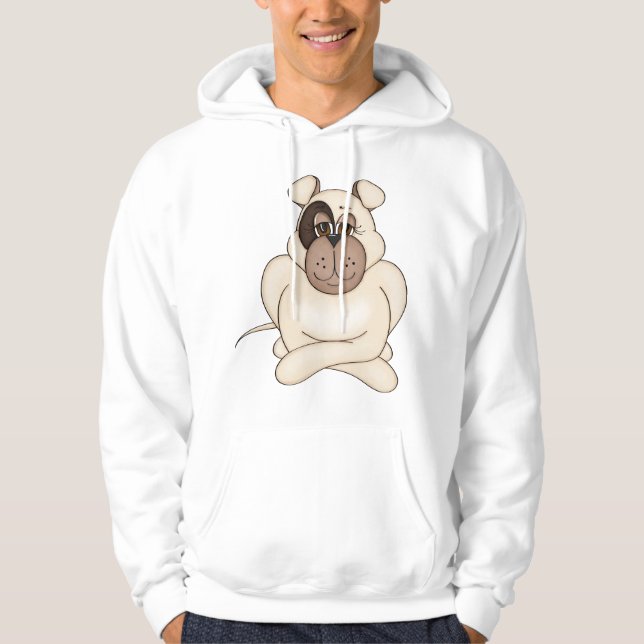 Bulldog med Big Ögon Hoodie (Framsida)