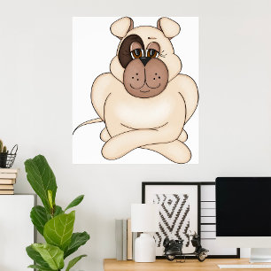 Bulldog med Big Ögon Poster