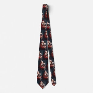 Bulldog med Jultomten under julhelgen Slips