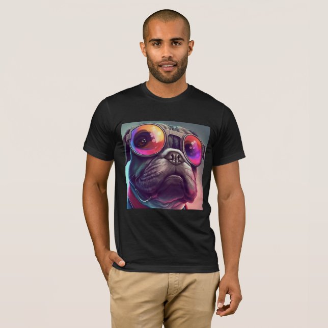 BULLDOG MED SUNGLAS T-SHIRTS (Hel framsida)