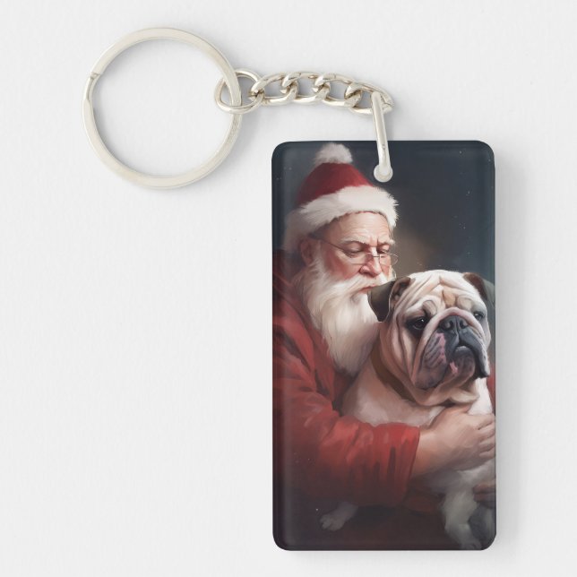 Bulldog med Tomte Festiv Jul (Framsidan)