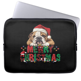 Bulldog - Merry Christmas Dog Classic T-Shirt Laptop Fodral