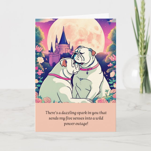 bulldog message happy birthday kort (Framsida)
