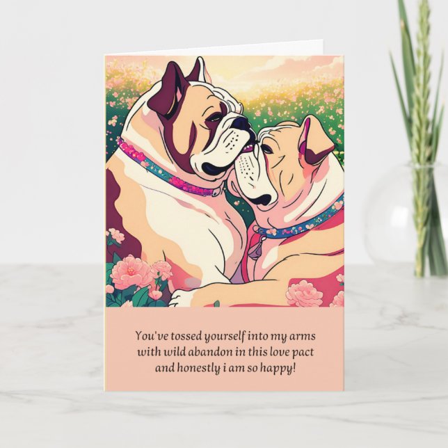 bulldog message happy birthday kort (Framsida)