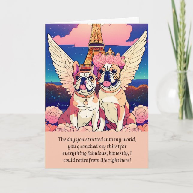bulldog message happy birthday kort (Framsida)
