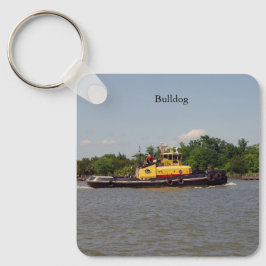 Bulldog metall nyckelring