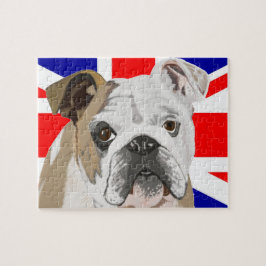 Bulldog mot Union Jack Flagga 110 Biet Pussel