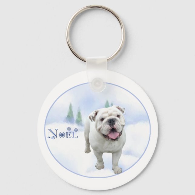 Bulldog Noel Keychain Nyckelring (Framsida)