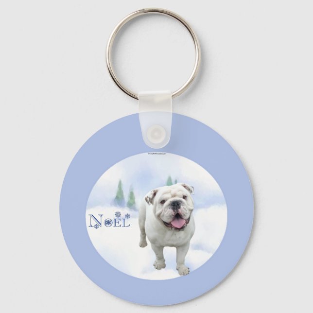 Bulldog Noel Keychain Nyckelring (Framsida)