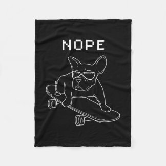 Bulldog Nope Riding A Skateboard Coola Frenchie Fleecefilt