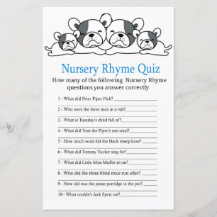 Bulldog Nursery Rhyme Quiz-babyduschspel