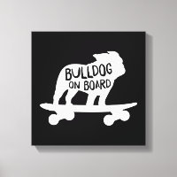 Bulldog ombord | Skateboarding Hund Silhouette