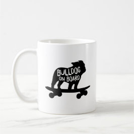 Bulldog ombord | Skateboarding Hund Silhouette Kaffemugg