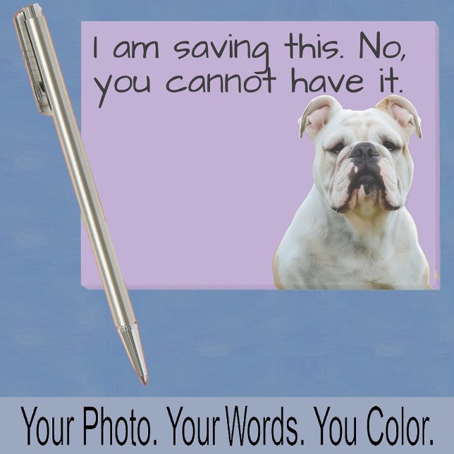 Bulldog or Your Dog Photo—Stocking Stuffer Cute Post-it Block (Skapare uppladdad)