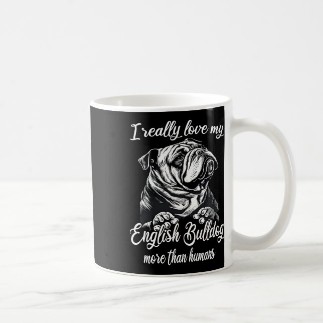 Bulldog Outfit Kärlek My English Bulldog Kaffemugg (Höger)