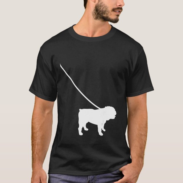 Bulldog på en pute på en pute på Mamma-Hund i utka T Shirt (Framsida)